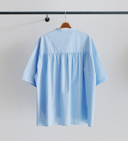 PULLOVER GATHERED HALFSLEEVE SHIRT